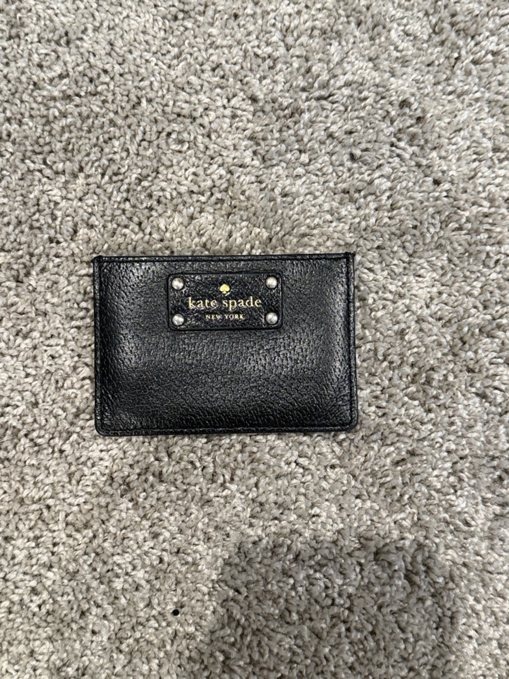 Kate spade black leather card wallet
